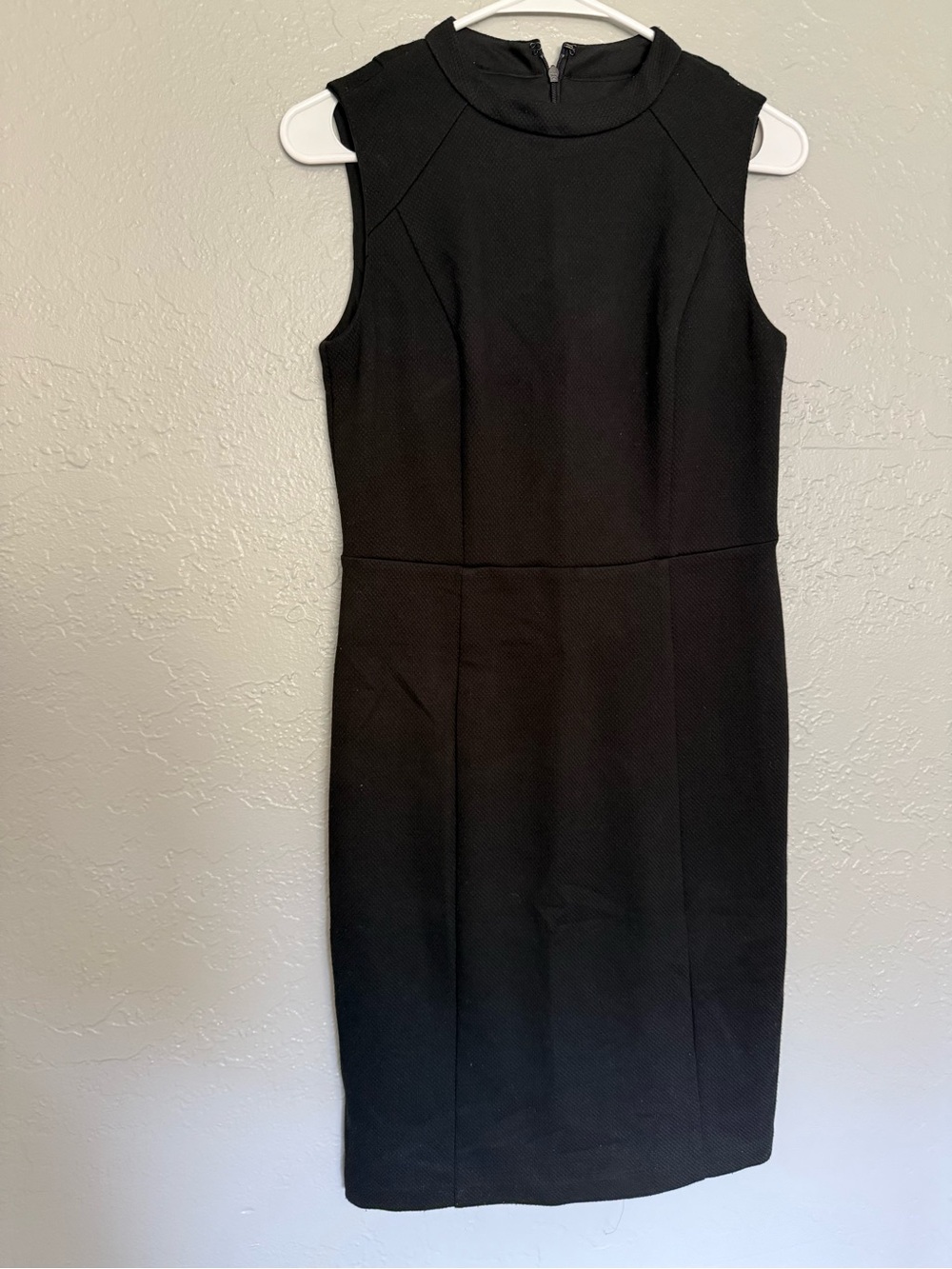 LOFT Black Sleeveless Midi Sheath Dress